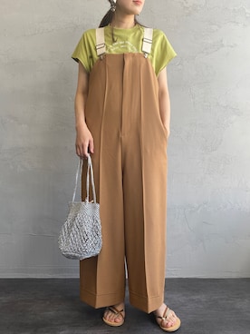 「AMERI」｜「アイテム（オールインワン・サロペット）」を使った、noriさん（レディース・160cm）の春コーディネート