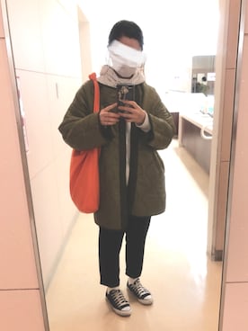 「白ソックス」｜「アイテム（モッズコート）」を使った、_ ami _さん（レディース・163cm）の秋コーディネート