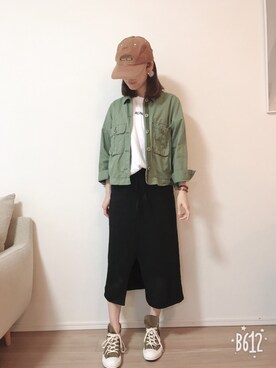 kumikoroさんの「NANING9 スウェットロングスカート」を使ったコーディネート