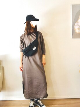 「14+（イチヨンプラス）のUSAコットンキャップ（キャップ）」を使った、kumikoroさん（レディース・161cm）の春コーディネート