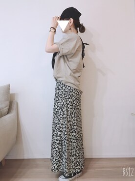 「Aラインスカート」｜「アイテム（帽子）」を使った、kumikoroさん（レディース・161cm）の秋コーディネート