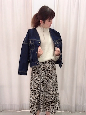 「Lee（リー）のアイテム（ジャケット/アウター）」を使った、Honamiさん（レディース・159cm）の冬コーディネート