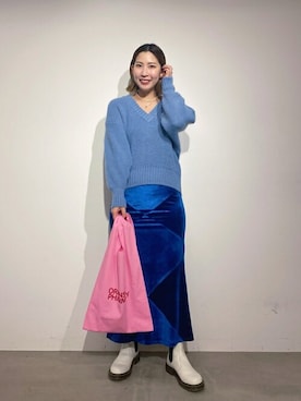 「エコバッグ」｜「アイテム（ニット/セーター）」を使った、Oriensレディースさん（レディース・160cm）の冬コーディネート