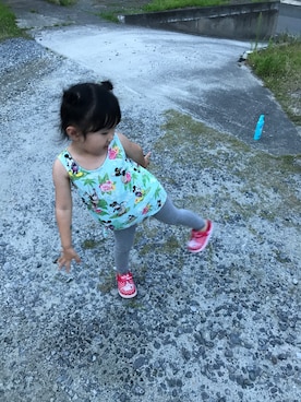 「ZARA（ザラ）のアイテム（Tシャツ/カットソー、ブルー系）」を使った、Keiさん（レディース）の夏コーディネート