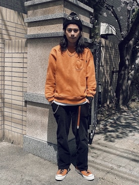 「A land（エーランド）のアイテム（スウェット）」を使った、KAZU / カズさん（メンズ・175cm）の夏コーディネート