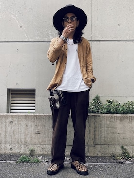 「MANEBU（マネブ）のアイテム（その他シューズ）」を使った、KAZU / カズさん（メンズ・175cm）の夏コーディネート