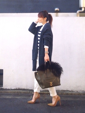 「BEAUTY&YOUTH UNITED ARROWS（ビューティーアンドユースユナイテッドアローズ）のby ※∵デニムテーパードパンツ◆（デニムパンツ）」を使った、ＬＵＭＩＥさん（レディース・163cm）の冬コーディネート