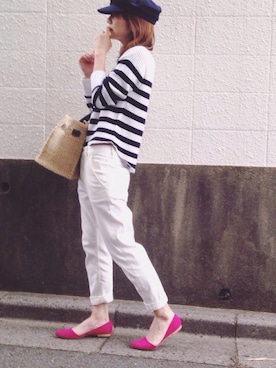 「BEAUTY&YOUTH UNITED ARROWS（ビューティーアンドユースユナイテッドアローズ）のby ※∵デニムテーパードパンツ◆（デニムパンツ）」を使った、ＬＵＭＩＥさん（レディース・163cm）の春コーディネート