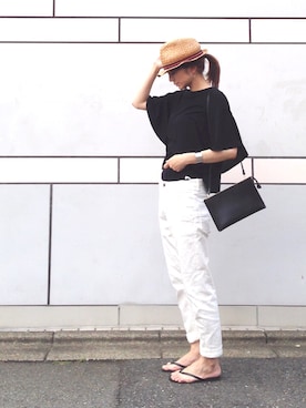 「BEAUTY&YOUTH UNITED ARROWS（ビューティーアンドユースユナイテッドアローズ）のby ※∵デニムテーパードパンツ◆（デニムパンツ）」を使った、ＬＵＭＩＥさん（レディース・163cm）の夏コーディネート