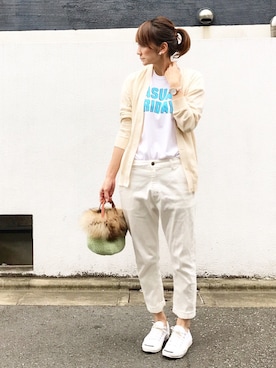 「BEAUTY&YOUTH UNITED ARROWS（ビューティーアンドユースユナイテッドアローズ）のby ※∵デニムテーパードパンツ◆（デニムパンツ）」を使った、ＬＵＭＩＥさん（レディース・163cm）の秋コーディネート
