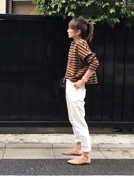 「BEAUTY&YOUTH UNITED ARROWS（ビューティーアンドユースユナイテッドアローズ）のby ※∵デニムテーパードパンツ◆（デニムパンツ）」を使った、ＬＵＭＩＥさん（レディース・163cm）の秋コーディネート