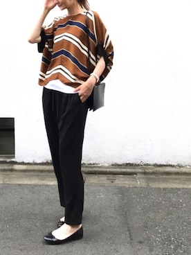 「ALLUMER（アリュメール）のアイテム（パンツ）」を使った、ＬＵＭＩＥさん（レディース・163cm）の秋コーディネート