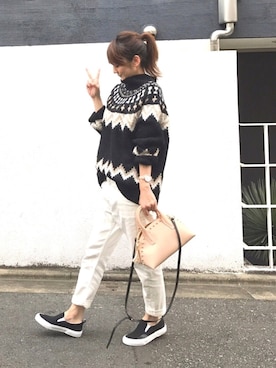 「BEAUTY&YOUTH UNITED ARROWS（ビューティーアンドユースユナイテッドアローズ）のby ※∵デニムテーパードパンツ◆（デニムパンツ）」を使った、ＬＵＭＩＥさん（レディース・163cm）の秋コーディネート