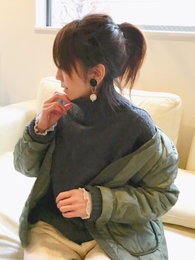 「merlot plus（メルロープリュス）のアイテム」を使った、ＬＵＭＩＥさん（レディース・163cm）の冬コーディネート