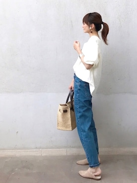 「Ray BEAMS（レイビームス）のGRACEFULLY / タイト バングル（バングル/リストバンド）」を使った、ＬＵＭＩＥさん（レディース・163cm）の夏コーディネート