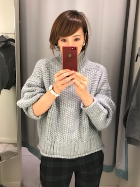 「ボリュームニット」｜「アイテム（腕時計）」を使った、ＬＵＭＩＥさん（レディース・163cm）の秋コーディネート