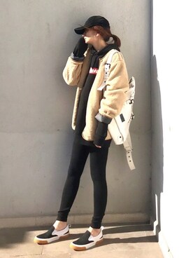「ストリート服が好き」｜「アイテム（ノーカラージャケット）」を使った、ＬＵＭＩＥさん（レディース・163cm）の秋コーディネート