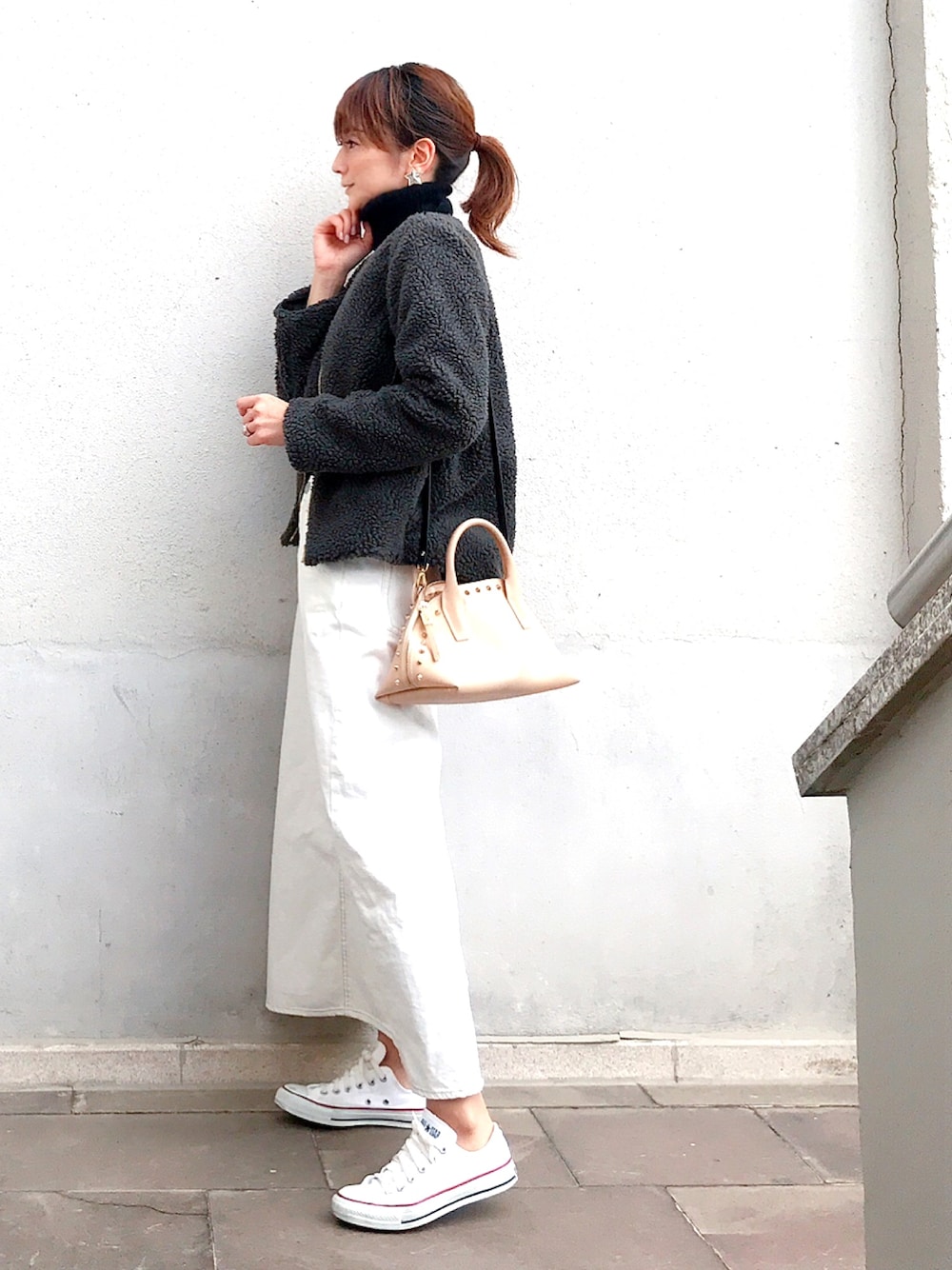 SLOBE iena ボアVネックノーカラーブルゾン SLOBE IENA（スローブイエナ）の「《予約》ボア Vネック ノー