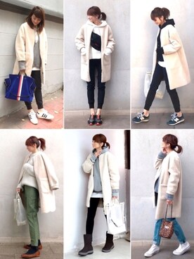 「Khaju（カージュ）のアイテム（その他アウター）」を使った、ＬＵＭＩＥさん（レディース・163cm）の冬コーディネート