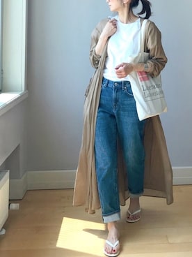 「zozoデニム」｜「アイテム（ワンピース/ドレス）」を使った、ＬＵＭＩＥさん（レディース・163cm）の春コーディネート
