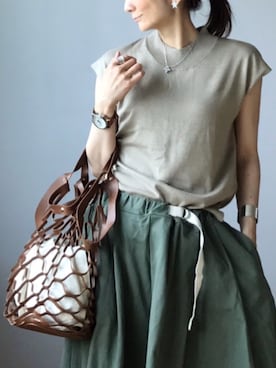 「Luz Llena（ラズレナ）のアイテム」を使った、ＬＵＭＩＥさん（レディース・163cm）の春コーディネート