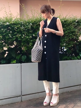 「Daniel Wellington（ダニエルウェリントン）の販売終了 クラシックペティット ボンダイ 32mm（アナログ腕時計）」を使った、ＬＵＭＩＥさん（レディース・163cm）の夏コーディネート