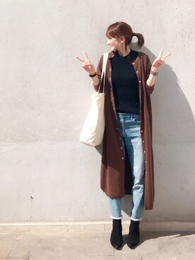 「reca（レカ）のアイテム（ワンピース/ドレス）」を使った、ＬＵＭＩＥさん（レディース・163cm）の秋コーディネート