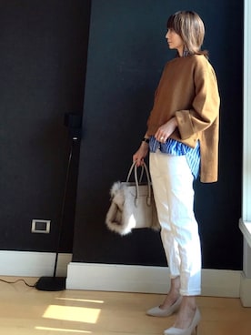 「BEAUTY&YOUTH UNITED ARROWS（ビューティーアンドユースユナイテッドアローズ）のby ※∵デニムテーパードパンツ◆（デニムパンツ）」を使った、ＬＵＭＩＥさん（レディース・163cm）の秋コーディネート