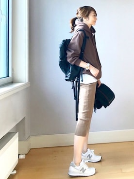 「アイテム（セットアップ、ホワイト系）」を使った、ＬＵＭＩＥさん（レディース・163cm）の冬コーディネート