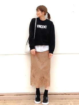 「SLACK FOOTWEAR（スラックフットウェア）のアイテム（スニーカー）」を使った、ＬＵＭＩＥさん（レディース・163cm）の春コーディネート