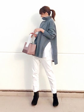 「BEAUTY&YOUTH UNITED ARROWS（ビューティーアンドユースユナイテッドアローズ）のby ※∵デニムテーパードパンツ◆（デニムパンツ）」を使った、ＬＵＭＩＥさん（レディース・163cm）の秋コーディネート