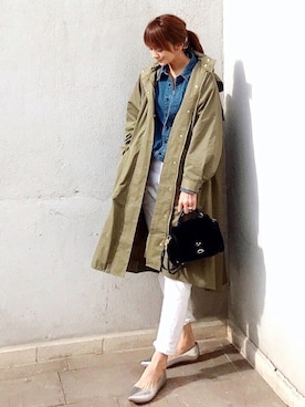 「BEAUTY&YOUTH UNITED ARROWS（ビューティーアンドユースユナイテッドアローズ）のby ※∵デニムテーパードパンツ◆（デニムパンツ）」を使った、ＬＵＭＩＥさん（レディース・163cm）の秋コーディネート