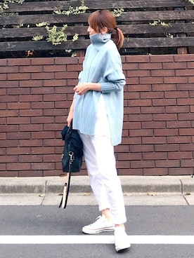 「BEAUTY&YOUTH UNITED ARROWS（ビューティーアンドユースユナイテッドアローズ）のby ※∵デニムテーパードパンツ◆（デニムパンツ）」を使った、ＬＵＭＩＥさん（レディース・163cm）の冬コーディネート