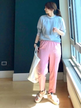 「Frederick（フレデリック）の【FREDERICK/フレデリック】PEACE フォトTシャツ◆（Tシャツ/カットソー）」を使った、ＬＵＭＩＥさん（レディース・163cm）の春コーディネート