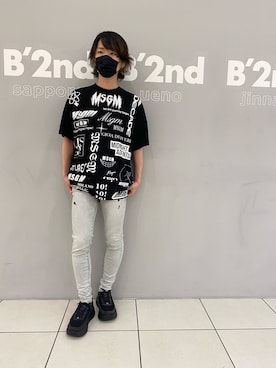 「MSGM（エムエスジーエム）のアイテム（Tシャツ/カットソー）」を使った、y_u_d_a_1さん（メンズ・168cm）の夏コーディネート