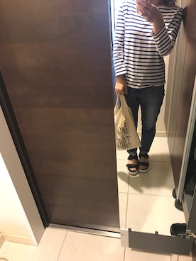 「ROPE' PICNIC（ロペピクニック）のアイテム（Tシャツ/カットソー、ホワイト系）」を使った、aozoraさん（レディース・153cm）の春コーディネート