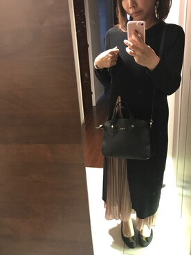 「？のアイテム（ワンピース/ドレス、ブラック系）」を使った、aozoraさん（レディース・153cm）の春コーディネート