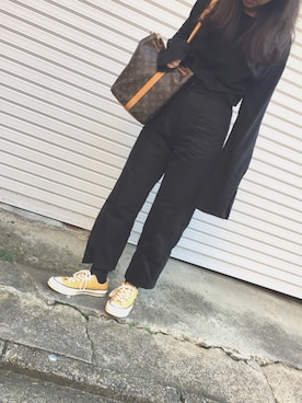 「チャックテイラー」｜「アイテム（キャスケット）」を使った、suuさん（レディース・153cm）の秋コーディネート