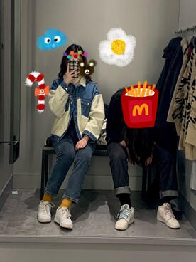 「H&M（エイチ・アンド・エム）のアイテム（その他アウター）」を使った、Hibomonlyさん（レディース・173cm）の冬コーディネート