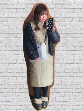 谷原小春さん(レディース・155cm)の冬コーディネート