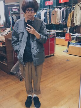 「plain-me（プレインミー）のアイテム（ジャケット/アウター）」を使った、Wさん（レディース・158cm）の春コーディネート