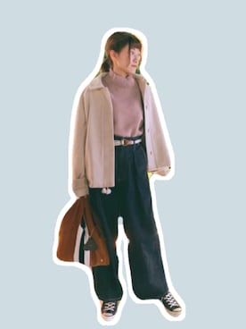 「CONVERSE（コンバース）のconverse コンバース ALL STAR 100 COLORS OX オールスター 100 カラーズ オックス 32861791 BLACK（スニーカー）」を使った、由美(๑>◡<๑)さん（レディース・164cm）の冬コーディネート