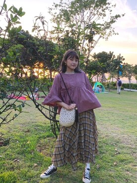 由美(๑>◡<๑)さん(レディース・164cm)の春コーディネート