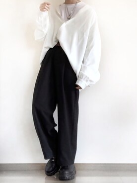 シャツ ブラウスを使った 白ロンt のメンズ人気ファッションコーディネート Wear