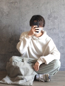 「RAGEBLUE（レイジブルー）のアイテム（パーカー）」を使った、くま🧸さん（メンズ・174cm）の春コーディネート