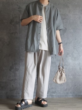 「RAGEBLUE（レイジブルー）のアイテム（ショルダーバッグ）」を使った、くま🧸さん（メンズ・174cm）の夏コーディネート