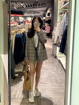 「SPAO（スパオ）のアイテム（その他アウター）」を使った、Stephyoonさん（レディース・157cm）の秋コーディネート