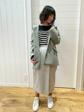 「シップス フォー ウィメン(SHIPS for women)」｜「アイテム（その他アウター）」を使った、松尾さん（レディース・159cm）の冬コーディネート