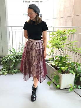 「アイテム（スカート、その他）」を使った、natumi watanabeさん（レディース・164cm）の秋コーディネート