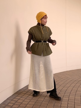 「override 」｜「アイテム（その他）」を使った、akiさん（レディース・156cm）の冬コーディネート